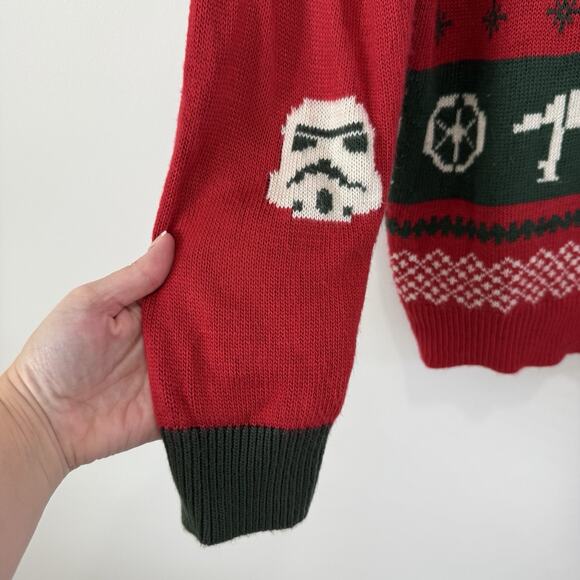 Junk Food Men’s Star Wars Fair Isle Holiday Ugly Christmas Sweater Sz XL Darth - Picture 5 of 9